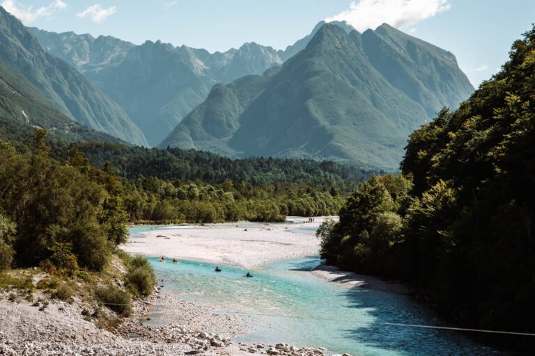 Kayaking on the Soča River in Slovenia